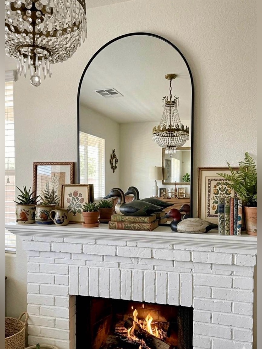 New Large 40" Arched Black Metal Wall Mirror
- Modern Decor